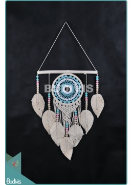 wholesale Wholesaler Dream Catcher Mandala Tapestry Bohemian Hippie Turquoise Stye With Beige Feather Cotton Rope, Home Decoration